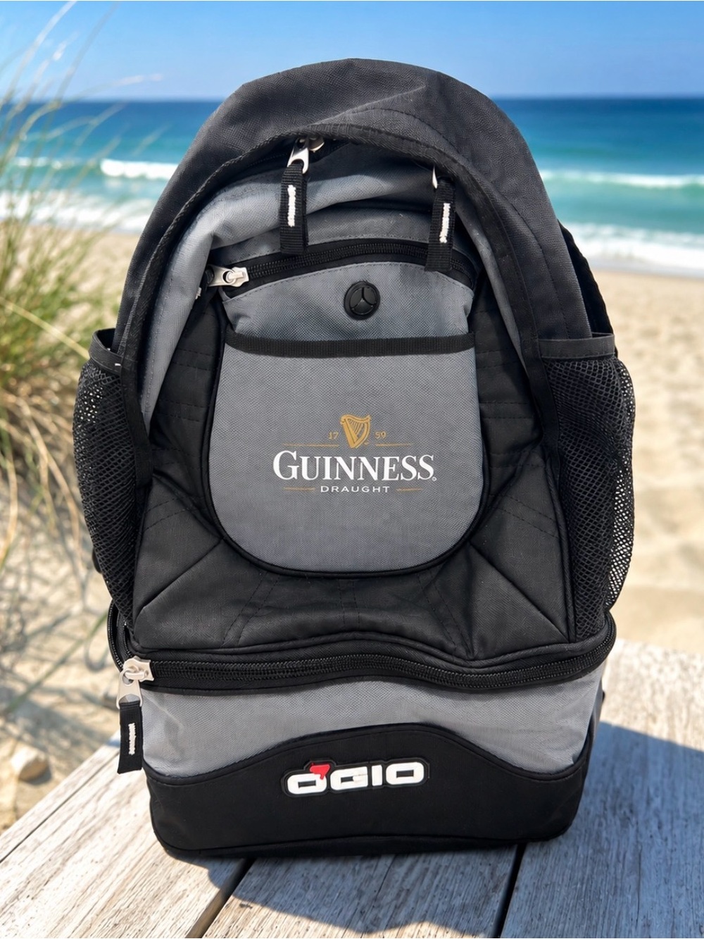 OGIO Black and Gray Guinness Logo Cooler Backpack